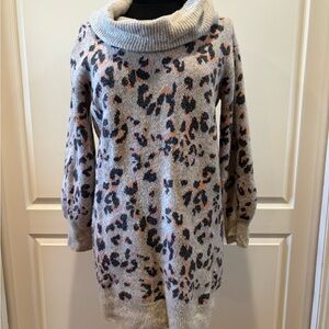 Anthropologie Beige and Black Off-Shoulder Sweater